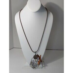 Kris Lanae Creative Co-Op Black Wire Bead Copper Black Brass Tone Boho Necklace